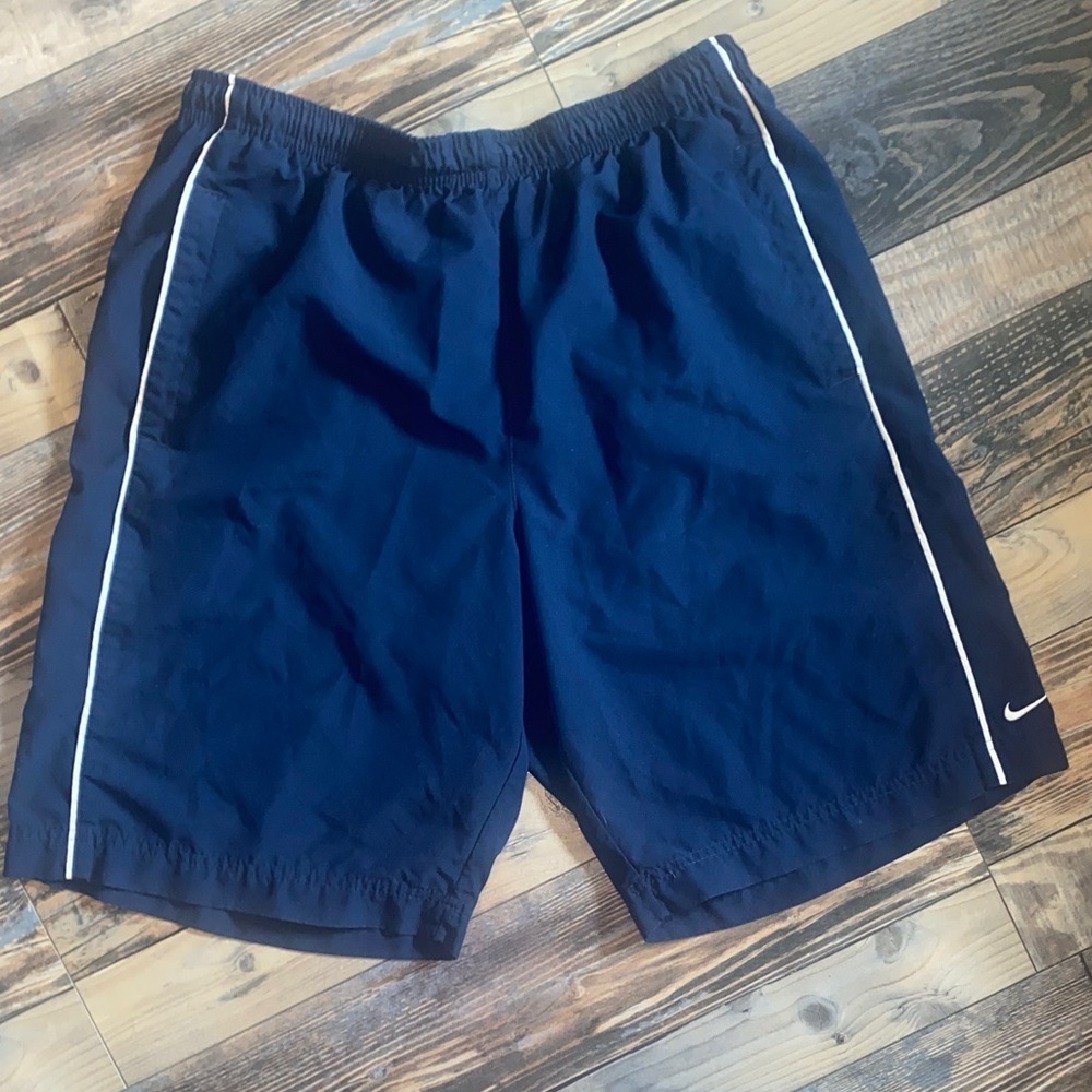 Nike Dark Blue Swim Shorts with White Trim